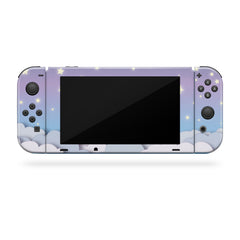 TACKY DESIGN Purple Clouds Nintendo Switch Skin Wrap | Blue Sky and Moon 3M Vinyl Full Cover - Tackydesign