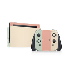 TACKY DESIGN Retro Color Blocking Nintendo Switch Skin Wrap | BeigeColorwave 3M Vinyl Full Cover - Tackydesign