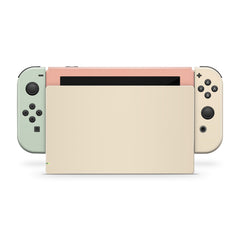 TACKY DESIGN Retro Color Blocking Nintendo Switch Skin Wrap | BeigeColorwave 3M Vinyl Full Cover - Tackydesign