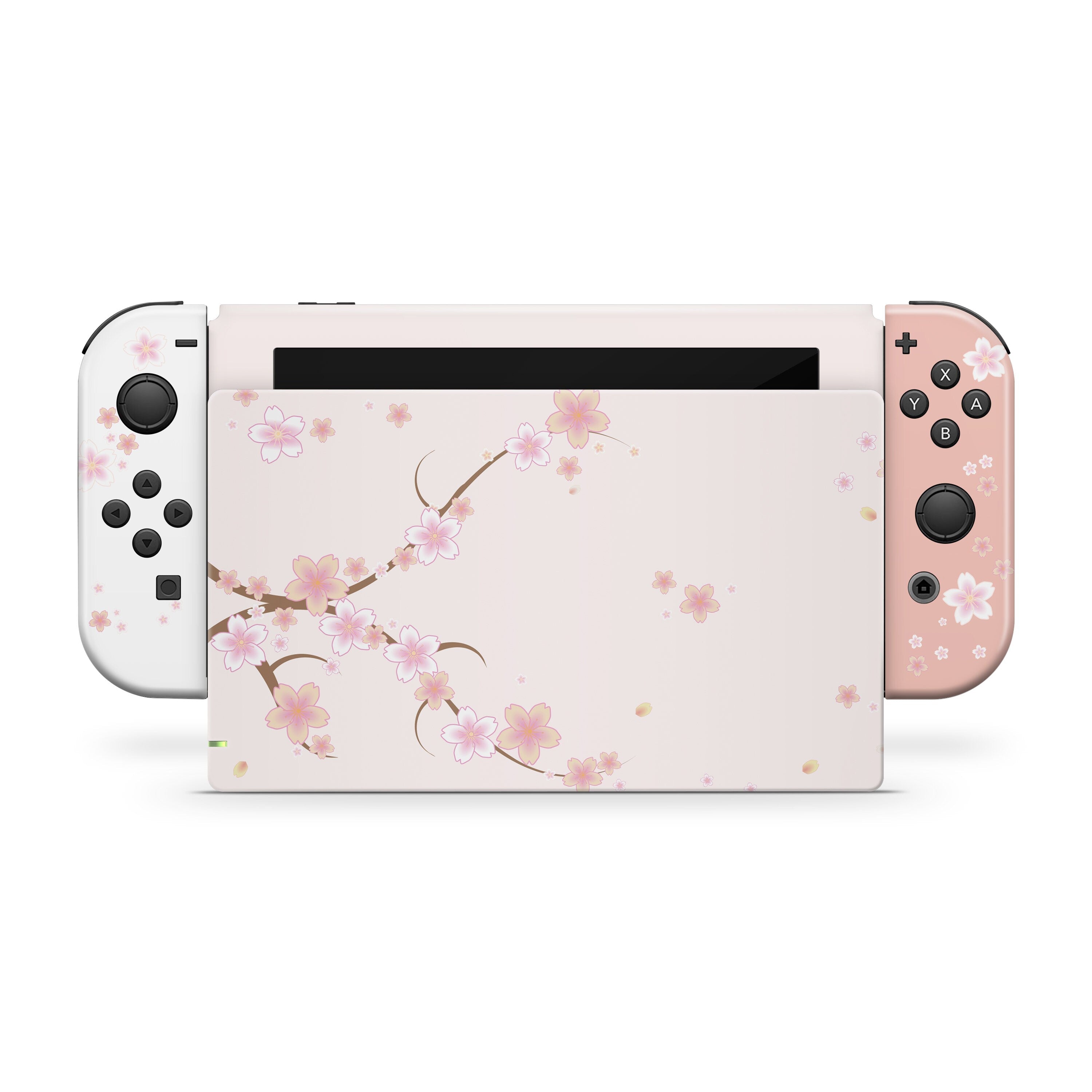 TACKY DESIGN Sakura Floral Nintendo Switch Skin Wrap | Beige 3M Vinyl Full Cover - Tackydesign