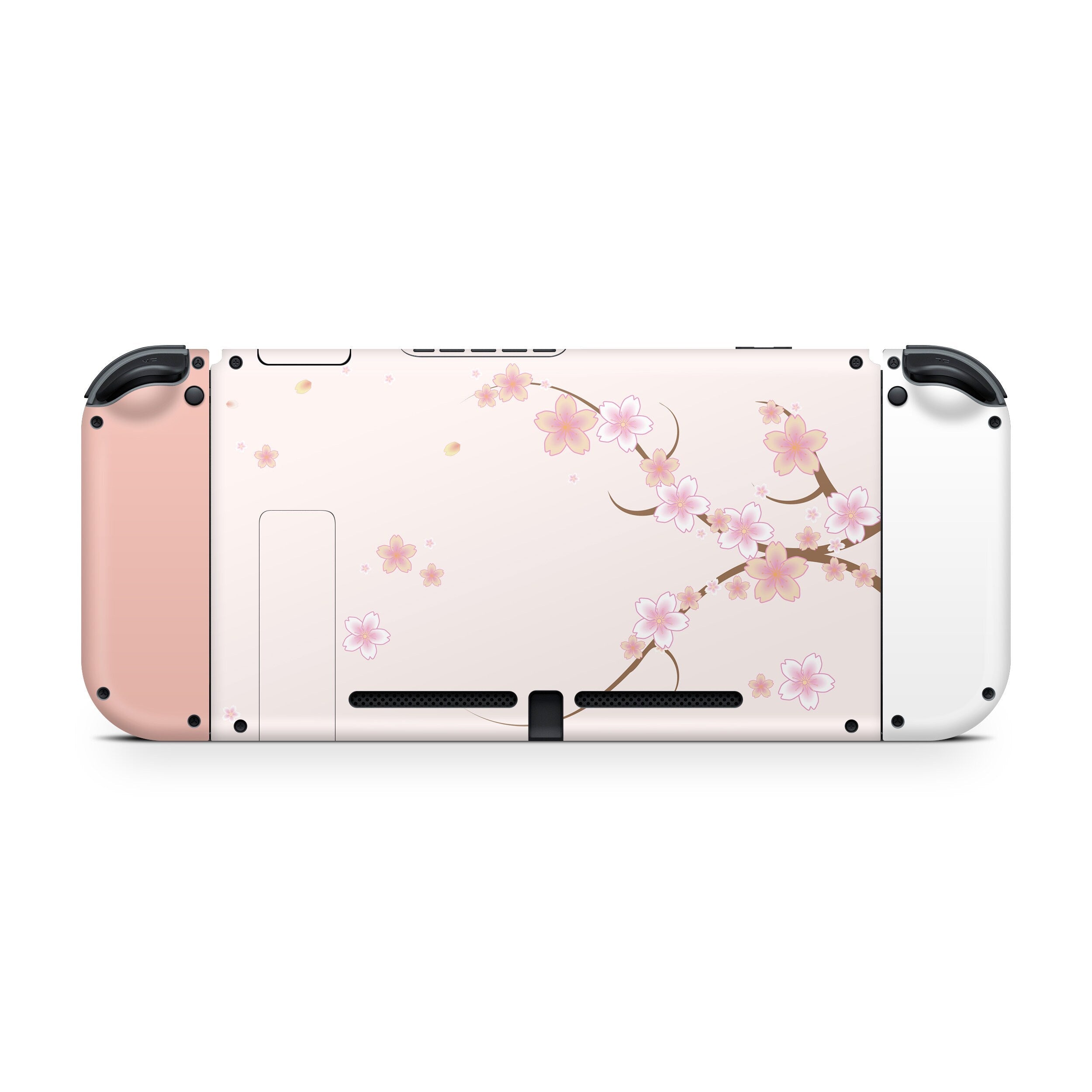 TACKY DESIGN Sakura Floral Nintendo Switch Skin Wrap | Beige 3M Vinyl Full Cover - Tackydesign