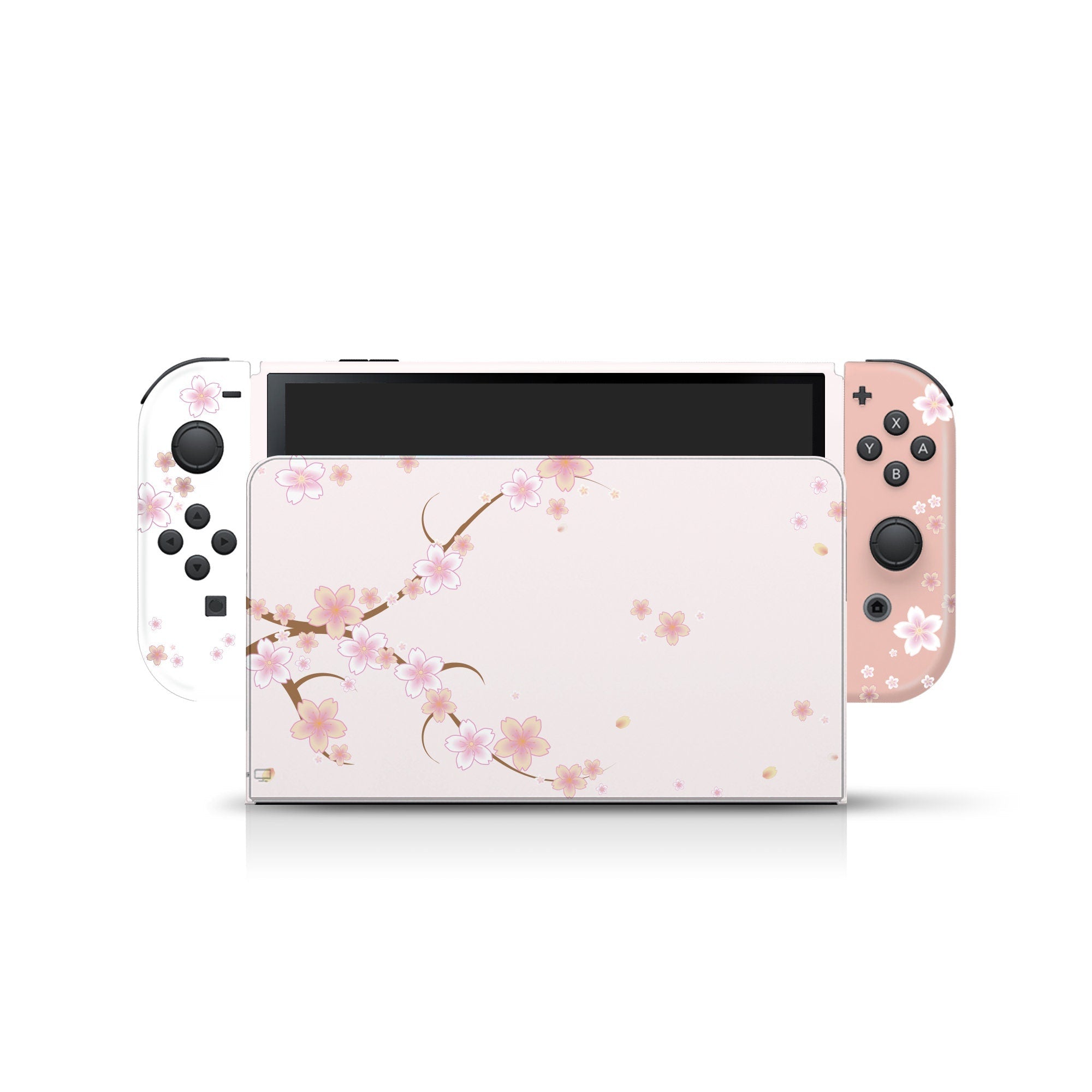 TACKY DESIGN Sakura Nintendo Switch OLED Skin Wrap | Cherry Blossom 3M Vinyl Full Cover - Tackydesign