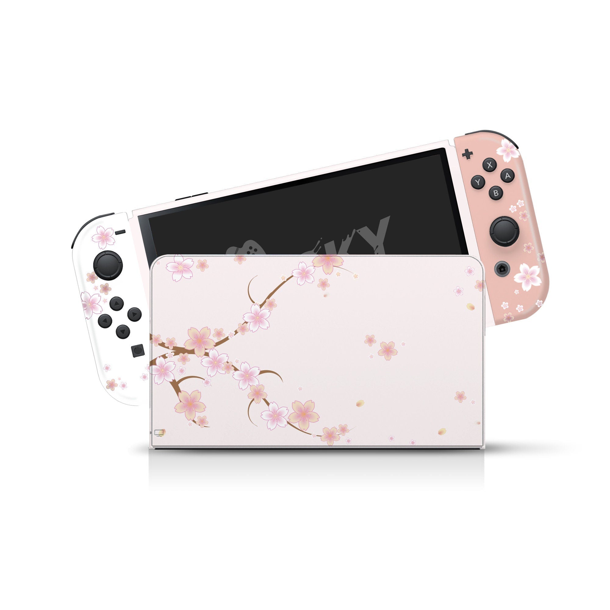 TACKY DESIGN Sakura Nintendo Switch OLED Skin Wrap | Cherry Blossom 3M Vinyl Full Cover - Tackydesign