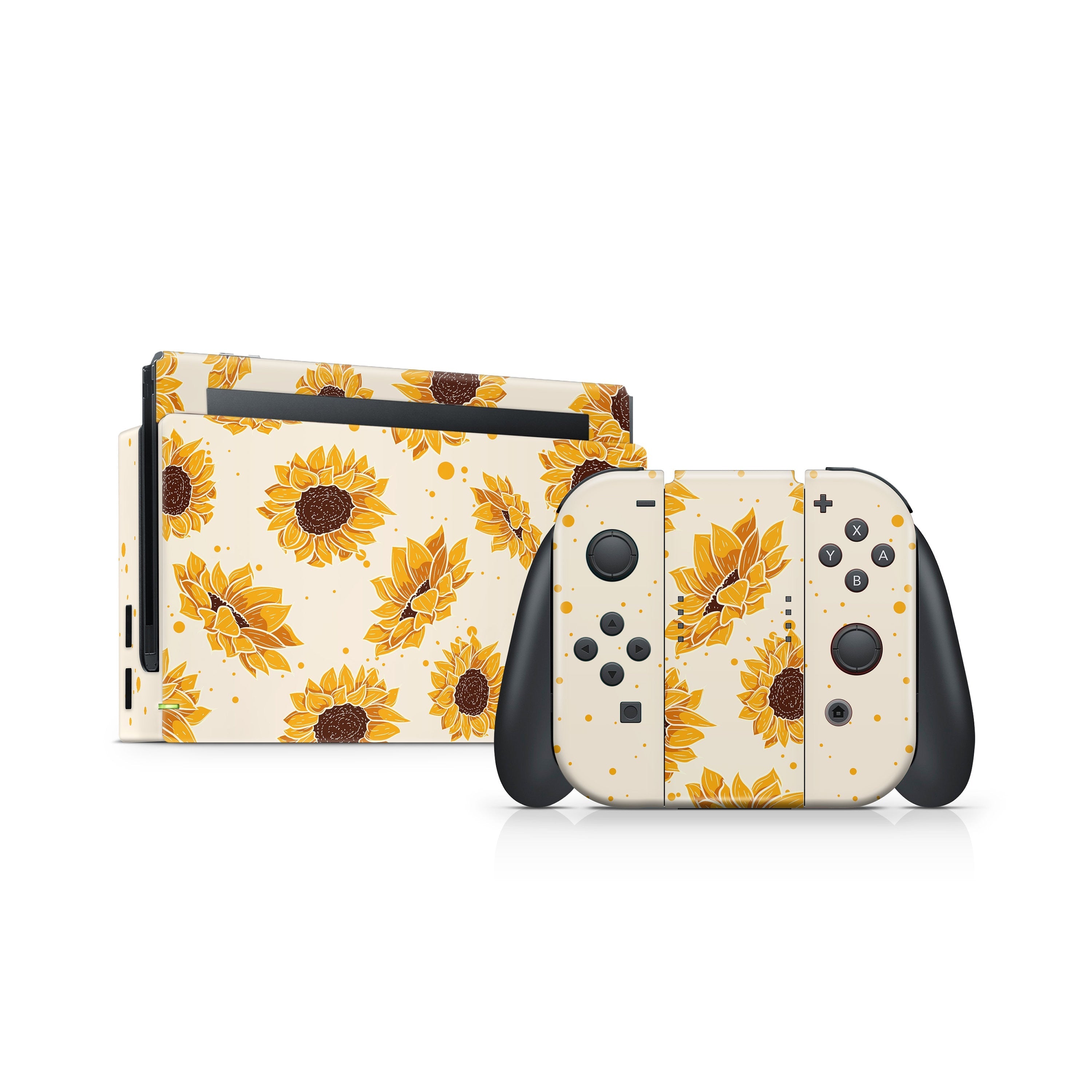 TACKY DESIGN Sunflower Nintendo Switch Skin Wrap | Floral Premium 3M Vinyl Full Cover Decal Sticker - Tackydesign