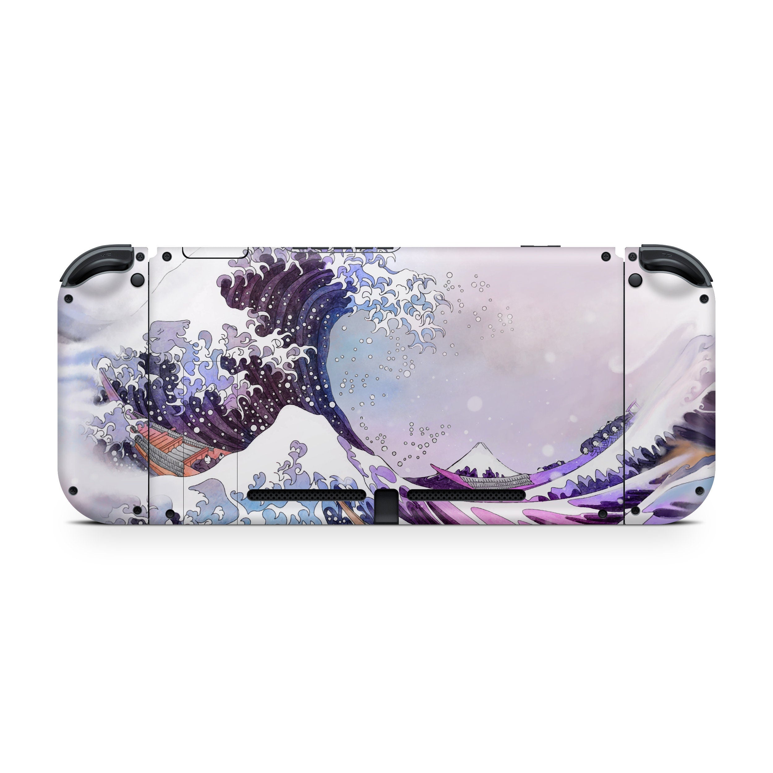 TACKY DESIGN Watercolor Nintendo Switch Skin Wrap | Kanagawa Wave Skin 3M Vinyl Cover - Tackydesign
