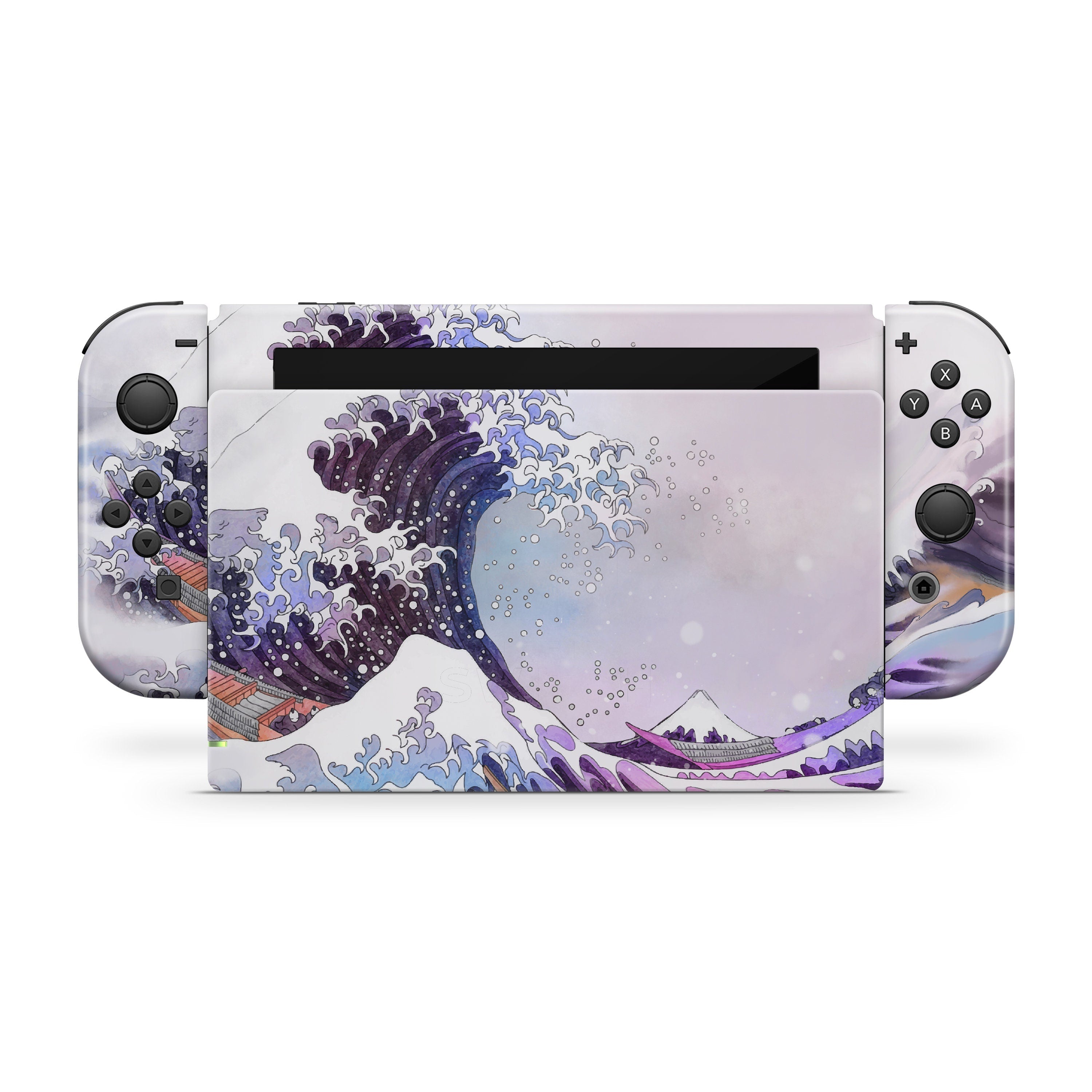 TACKY DESIGN Watercolor Nintendo Switch Skin Wrap | Kanagawa Wave Skin 3M Vinyl Cover - Tackydesign