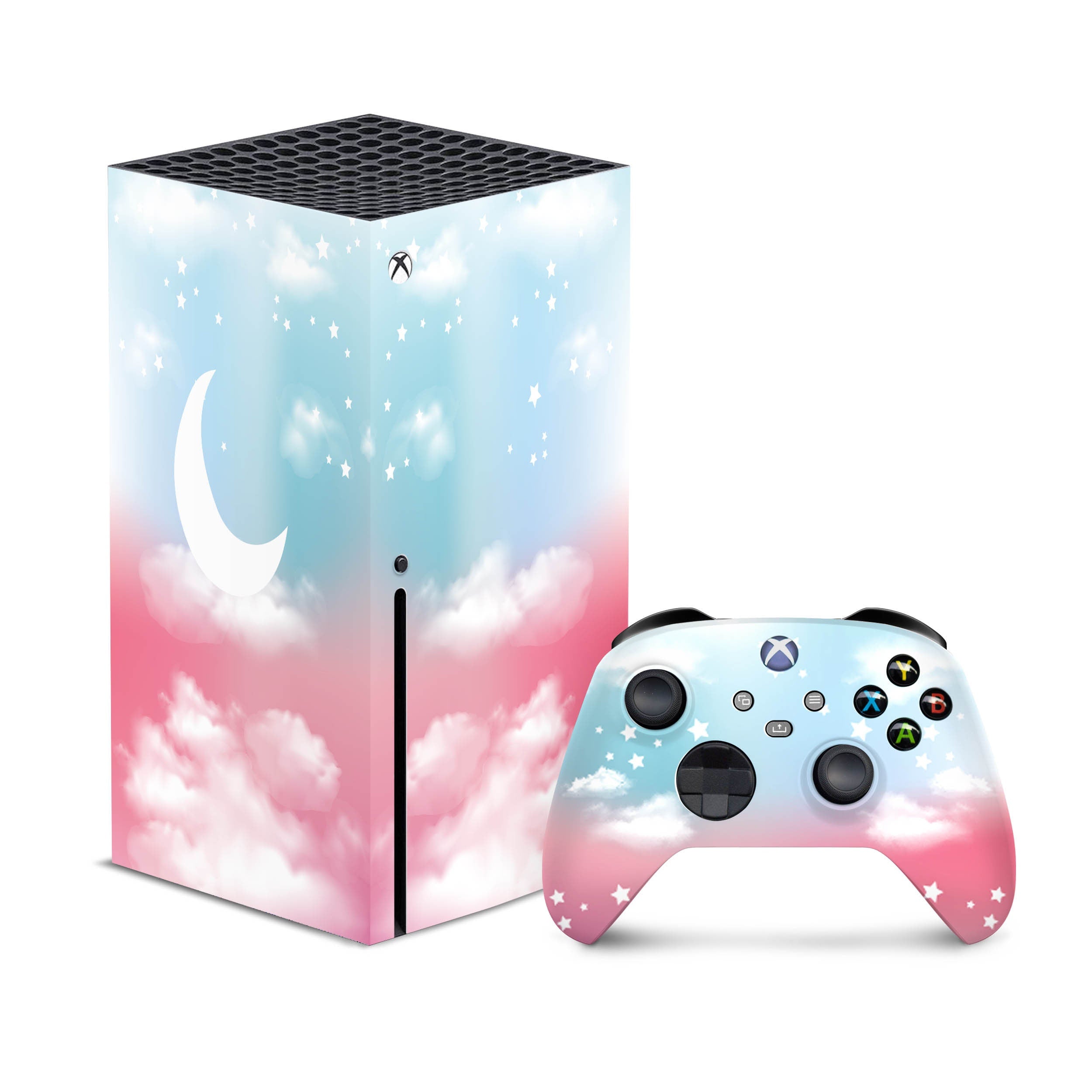 Xbox series x skin clouds, Series s Pink sky skin Vinyl 3m stickers Full wrap cover - Tackydesign